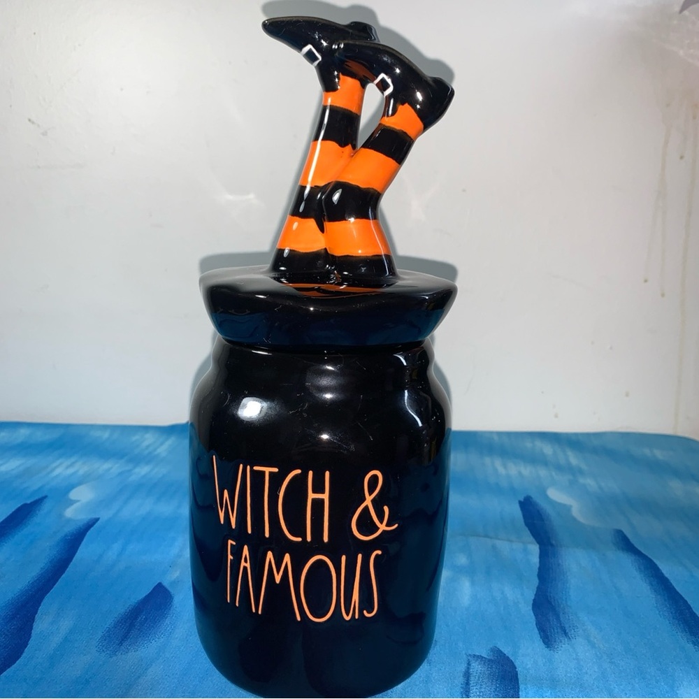 Rae Dunn Magenta Artisan Collection Black Jar Witch & Famous